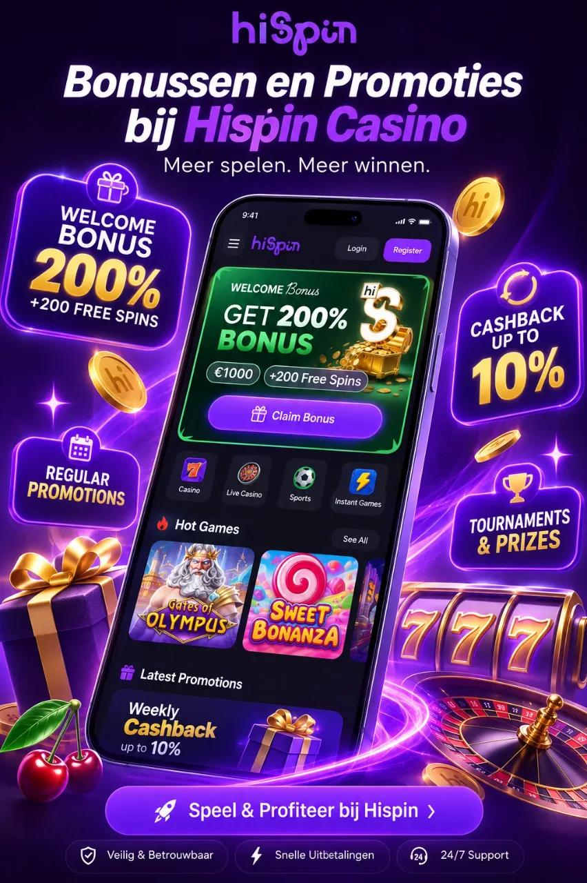 Hispin Casino Bonussen — Alle Aanbiedingen en Promoties