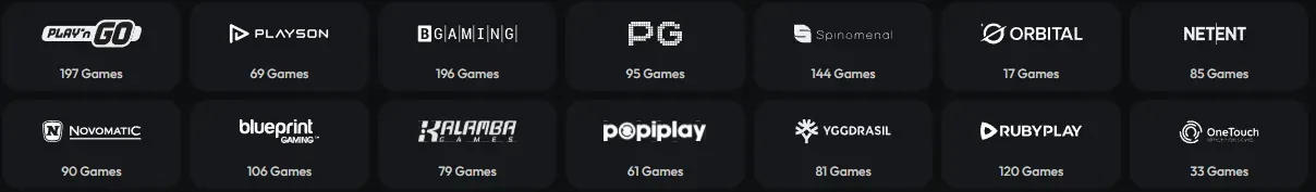 Logos van Pragmatic Play Evolution NetEnt casino providers